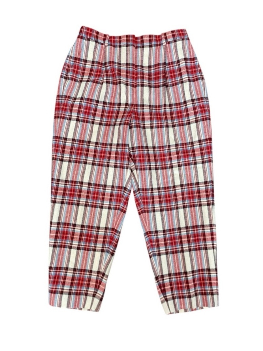 J. Crew Womens Tapered Leg Wool Pants Vintage Plaid Nello Gori Italy